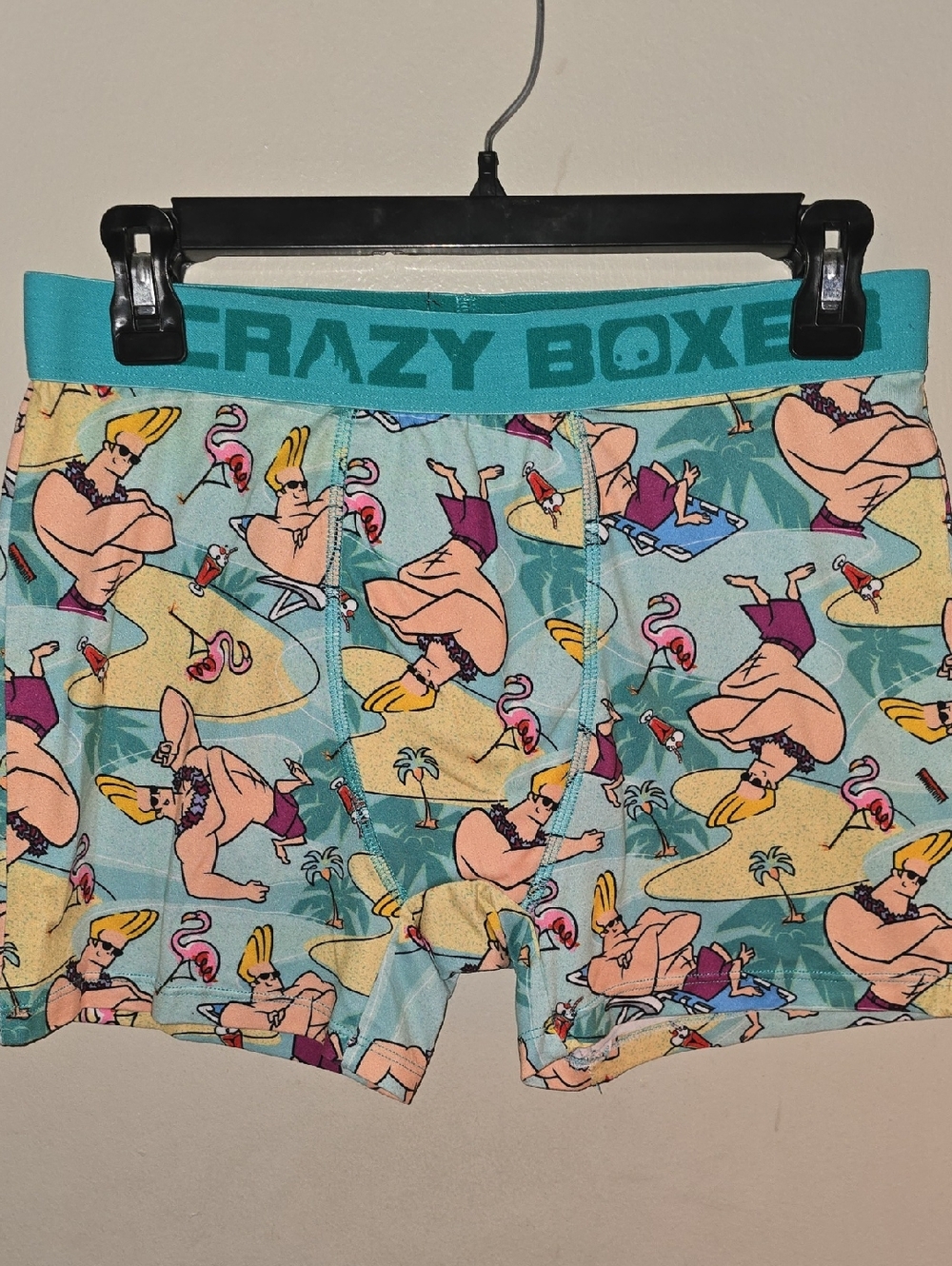 Crazy Boxer Men’s Turquoise Beach Johnny Bravo Boxer Briefs